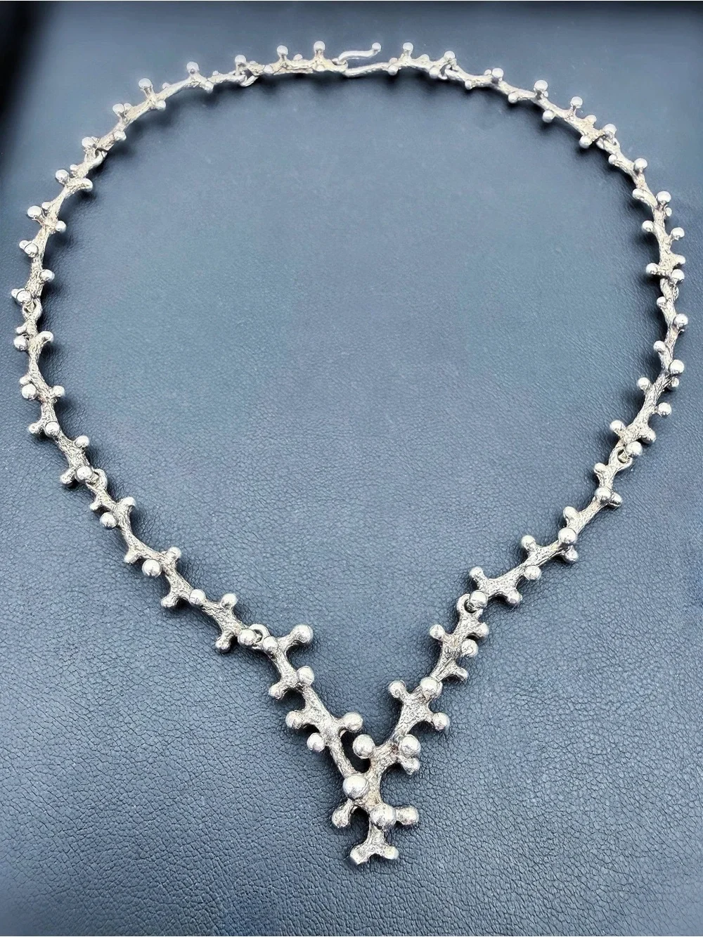 Vintage 925 Sterling Silver Coral Reef Sea Necklace Chain 16” 2mm